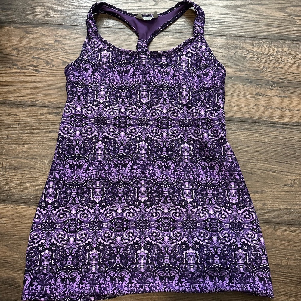 Athleta Purple Floral Pattern Dress